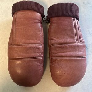 Grandoe Purple/Brown Leather Mittens